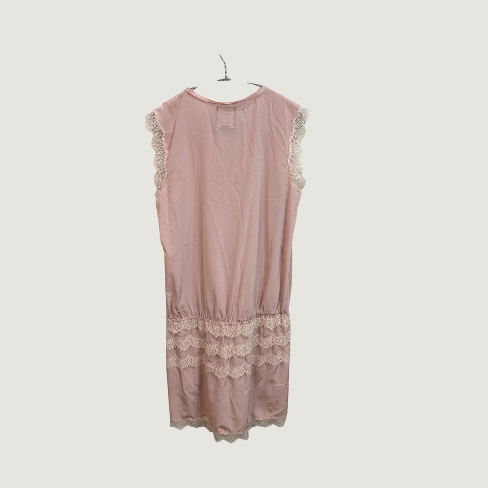 Y2K Nicole Miller Miller Girl Silk Dress Women's 6 Pink Lace Fairycore Coquette - Picture 8 of 13